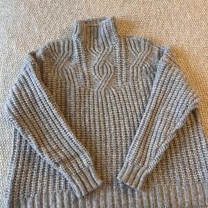 Aerie Soft Gray Wool Knit Sweater
